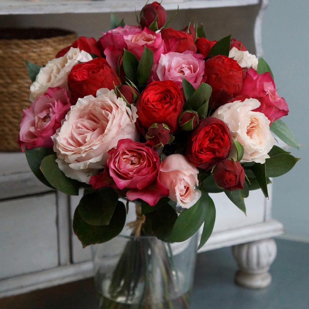 букет из красных, розовых роз, красные розы, значение красных роз, сорта красных роз, Red Piano (Рэд Пиано) красные розы описание