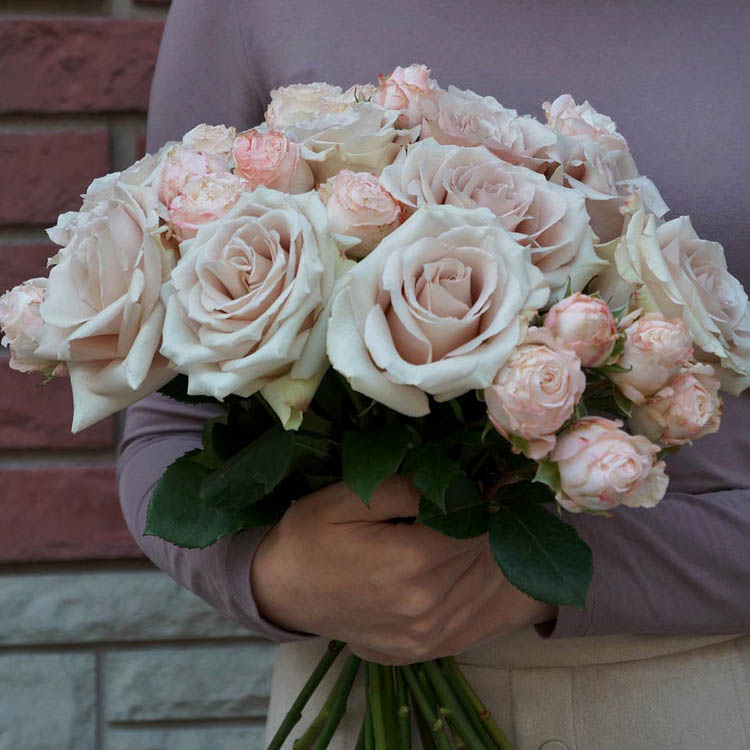 букет из бежевых роз, значение цвета роз на языке цветов, язык цветов и цвет роз
