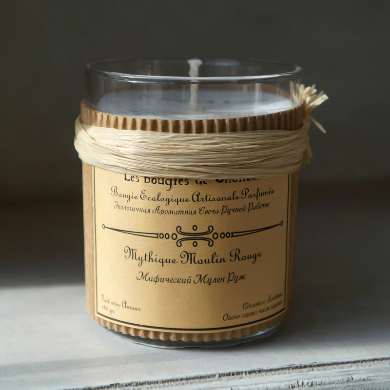 Экологическая ароматная свеча ручной работы с ароматом Мифический Мулен Руж